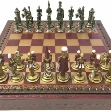 Komplet Camelot Roi Arthur III w całości na szachownicy z ekoskóry