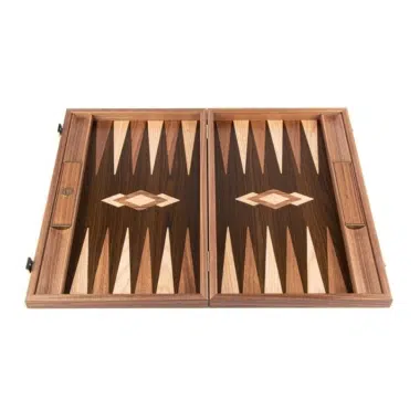 Otwarty backgammon Pień Drzewa Orzechowego, widok całej planszy bez pionków