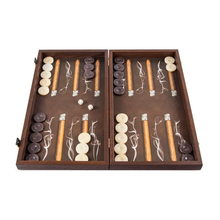 Backgammon Design Cigare Robusto otwarty, widok ogólny pełnej planszy