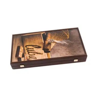Backgammon Design Cigare Robusto zamknięty, kaseta z ilustracją kubańskiego cygara
