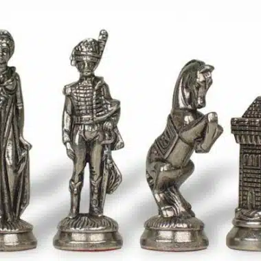 Zestaw szachowy metalowy Grand Napoléon, seria srebrnych figur