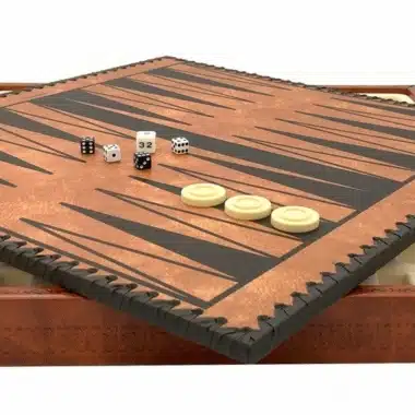 Plansza do backgammona Mary Stuart VII z drewnianymi kośćmi i pionkami