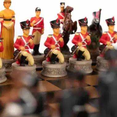 Komplet Bitwa pod Waterloo III, detal czerwonych żołnierzy angielskich i skoczka