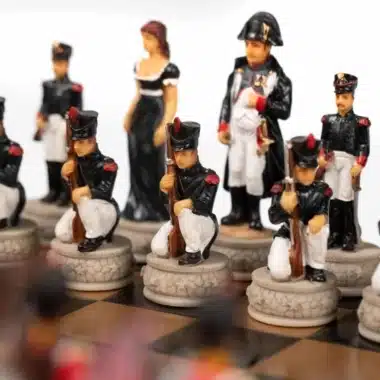 Komplet Bitwa pod Waterloo III, detal figur francuskich w czerni i bieli