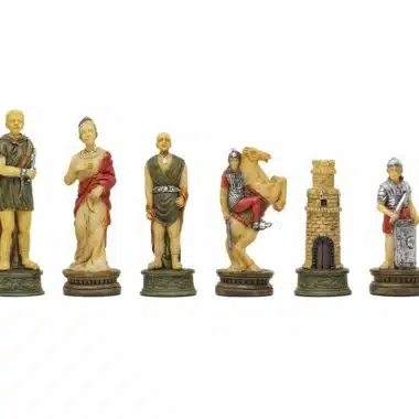 Sześć figur Gladiatorzy w rzędzie: król, hetman, goniec, skoczek, wieża i szczegółowy pion