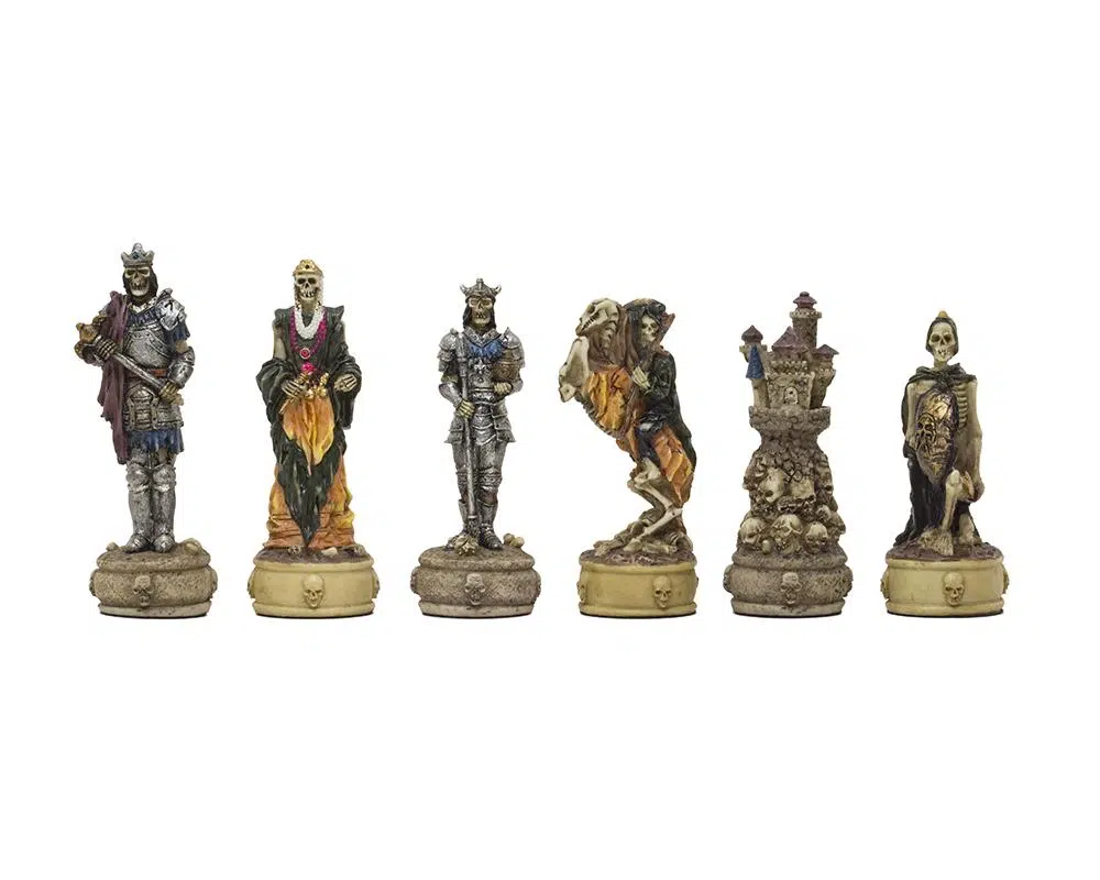 Zestaw szachowy Nieumarli IV, kompletna seria figur z malowanej ręcznie żywicy