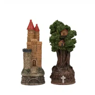 Figury wieży z zestawu Robin Hood: forteca i dom na drzewie, żywica malowana