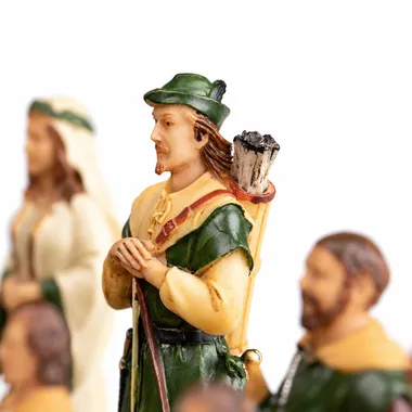 Figura Robin Hood z malowanej ręcznie żywicy, detal postaci