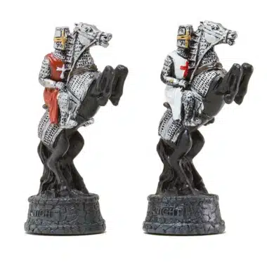 Cavaliers Templier II à cheval, détail des pièces rouge et blanche