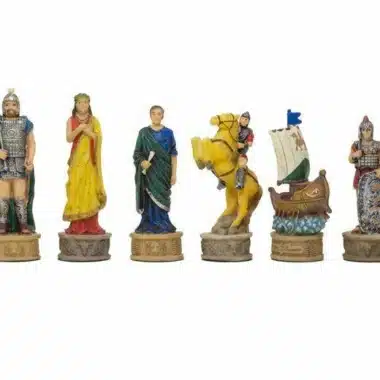 Sześć figur szachowych Wojna Trojańska: wojownicy, hetman, statek