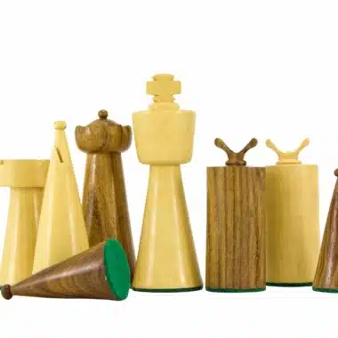 Szachy Art Déco z drewna sheesham i bukszpanu, grupa figur