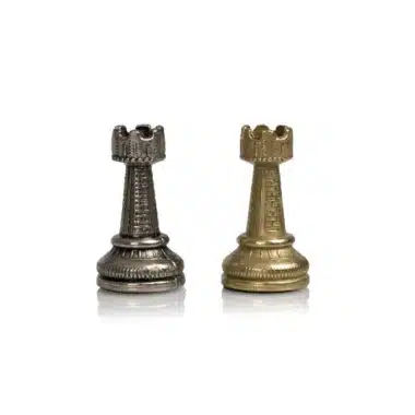 Dwie wieże zestawu Mignon Flower, jedna srebrna i druga złota