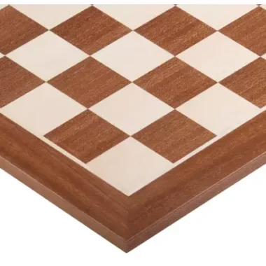 Échiquier en bois d'érable et acajou, détail du coin et des cases