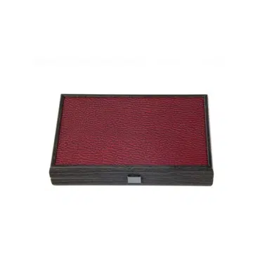 Drewniany podróżny backgammon, zamknięta kaseta widziana z góry