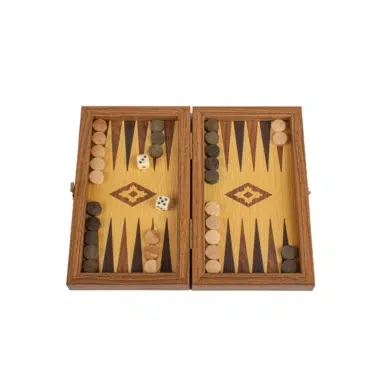Backgammon z imitacji drewna dębowego i orzechowego