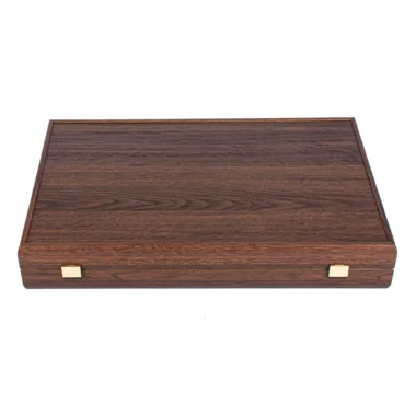 Backgammon z zielonego korka, kaseta z drewna zamknięta ze złotymi zamknięciami