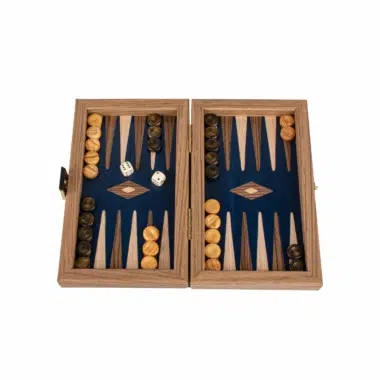 Zestaw backgammon z amerykańskiego orzecha z intarsją, widok z góry - Le Palais Des Echecs