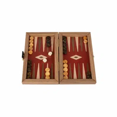 Zestaw Backgammon z orzecha z intarsją, widok z góry - Le Palais Des Echecs