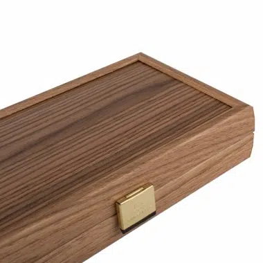 Złote metalowe zamknięcie kasety na backgammon z orzecha - Le Palais Des Echecs