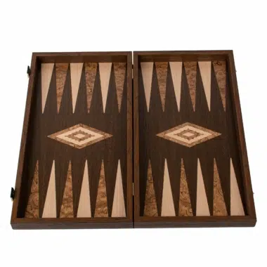 Otwarty zestaw backgammon z wyrafinowaną intarsją - Le Palais Des Echecs