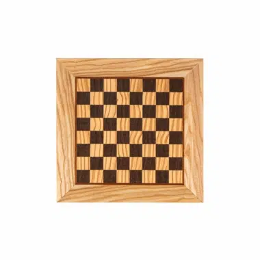 Szachownica z drewna oliwnego i wenge, widok z przodu, elegancki design - Le Palais Des Echecs