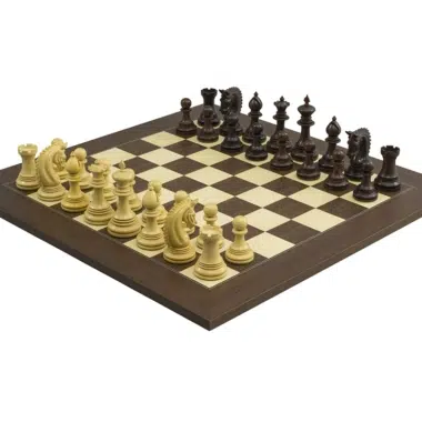 Zestaw szachowy Lemington Palisander 55 cm z białymi i czarnymi figurami - Le Palais Des Echecs