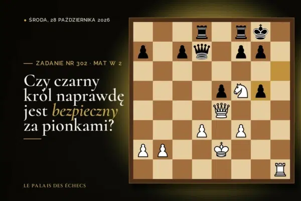 Pozycja zadania szachowego nr 302: Białe zaczynają i dają mata w 2 ruchach